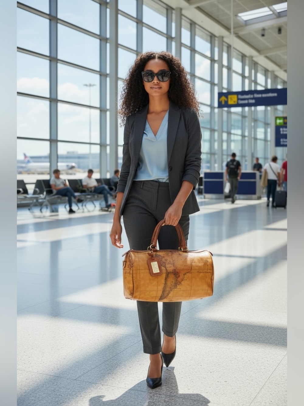 Alviero Martini World Map Boston Bag - Picture 6 of 15